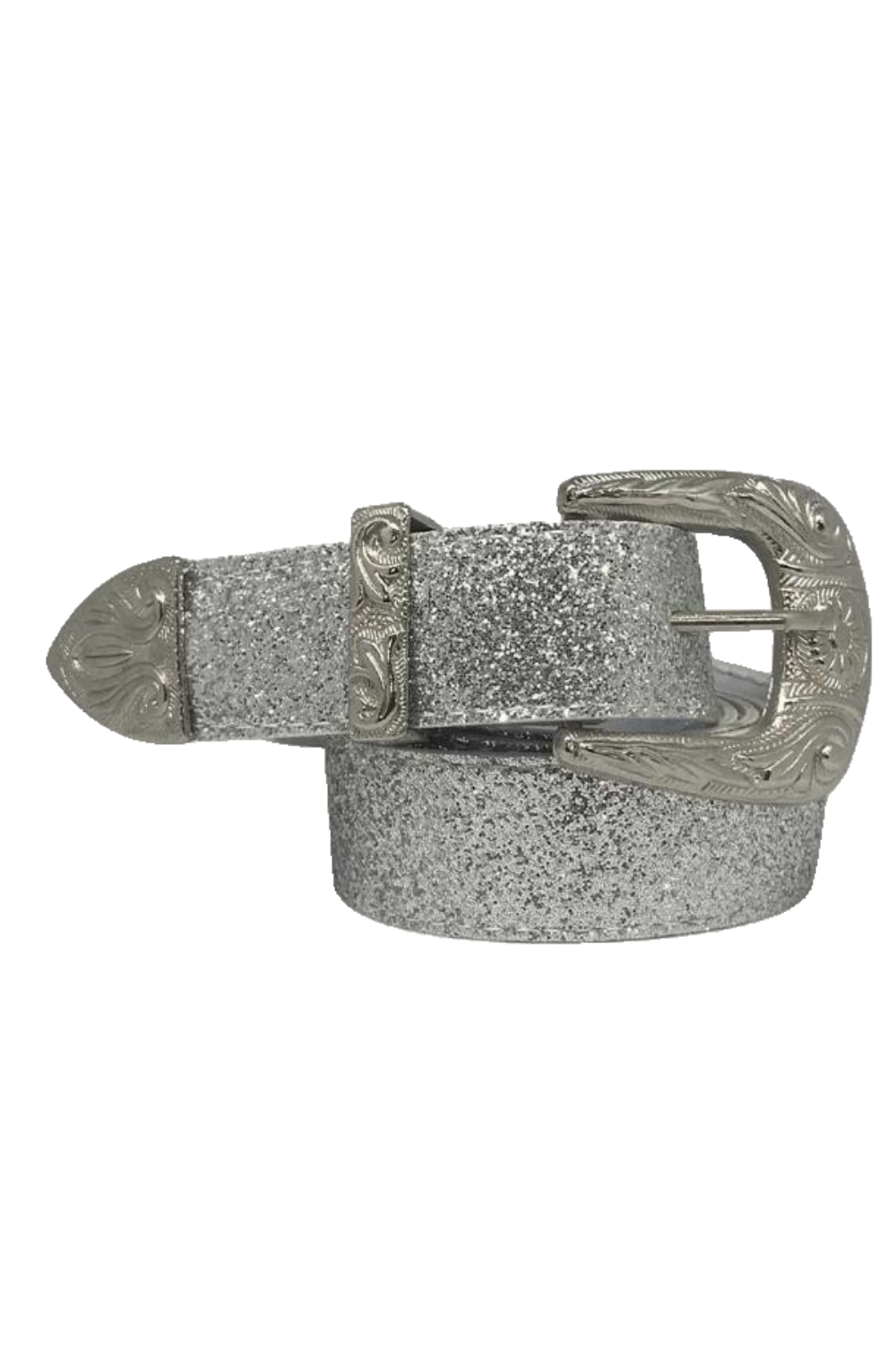 Cinto 20 Texano glitter plata (30mm)