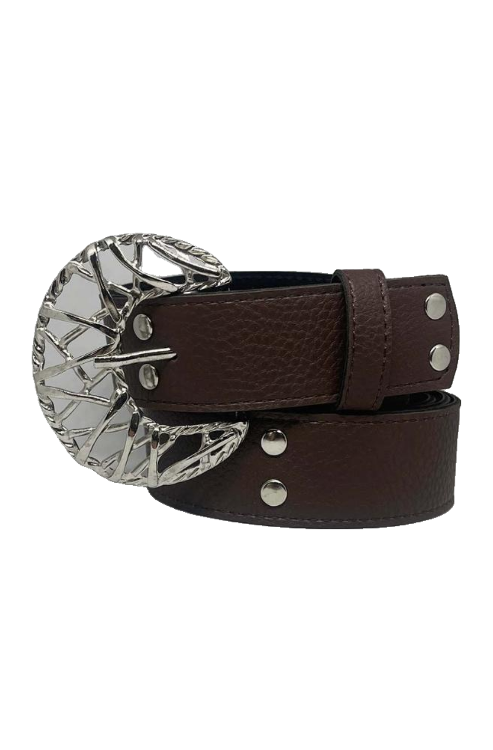 Cinto 80 Raíces chocolate c/tachas (35mm)