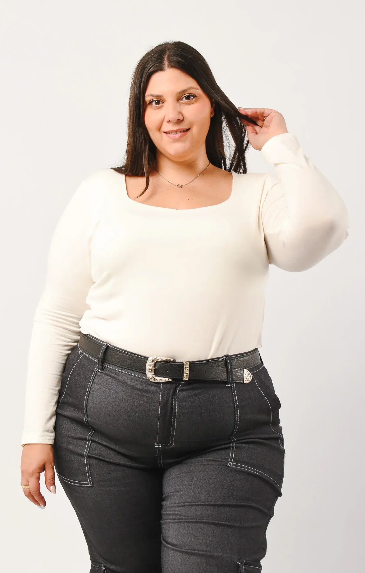 1583 Remera Modal Viscosa Escote Espejo