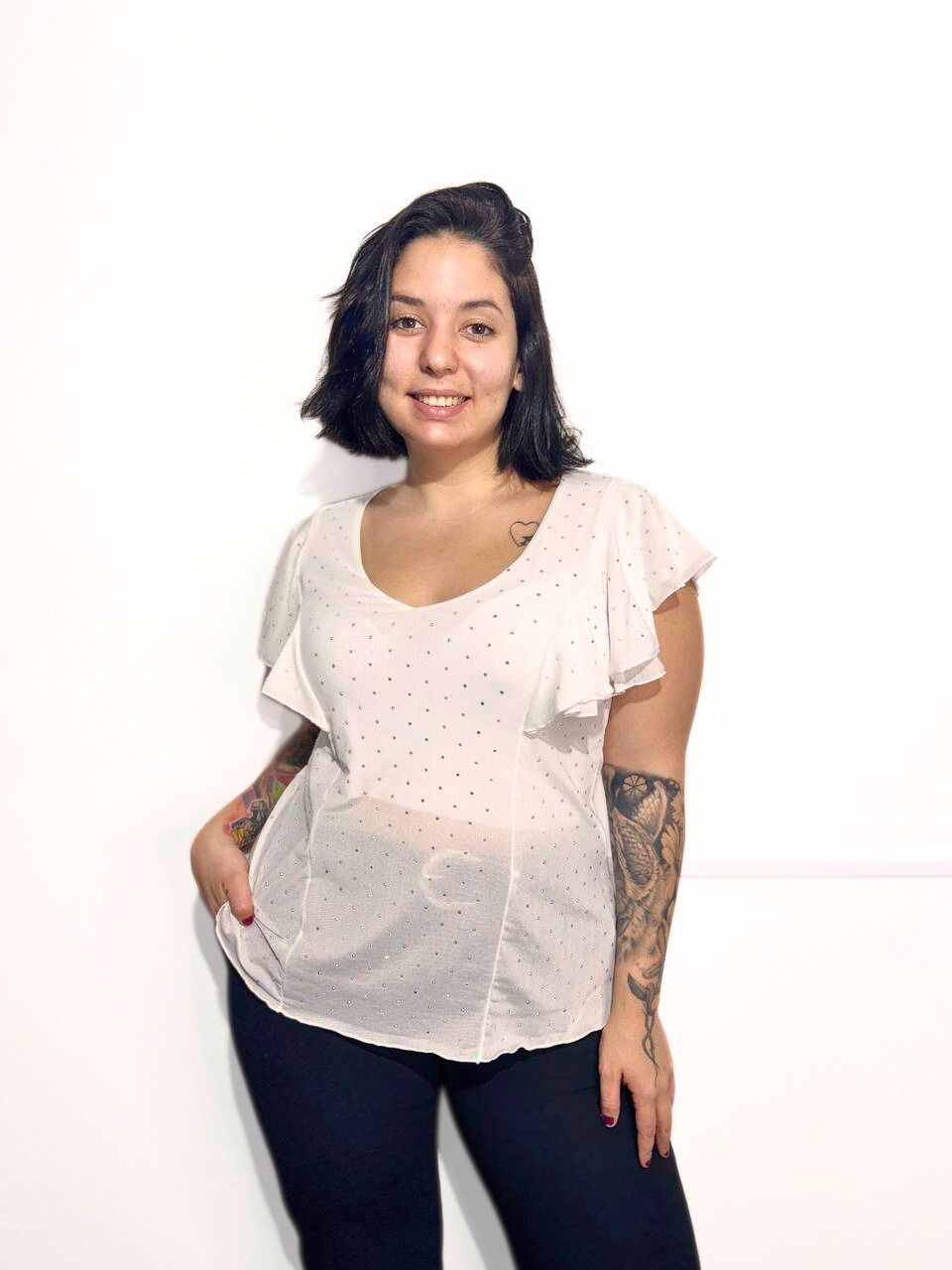 1597 REMERA DE MESH CON STRASS