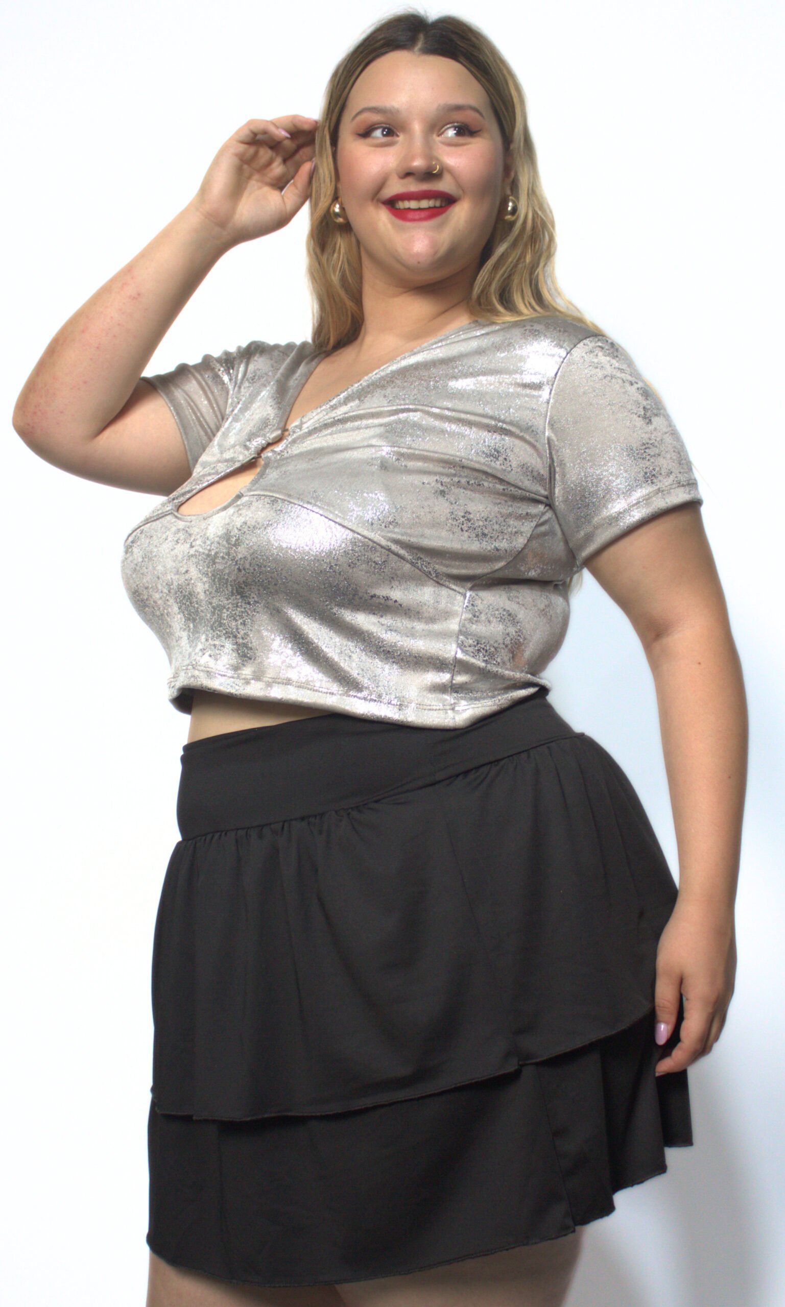 5027 POLLERA CON VOLADOS