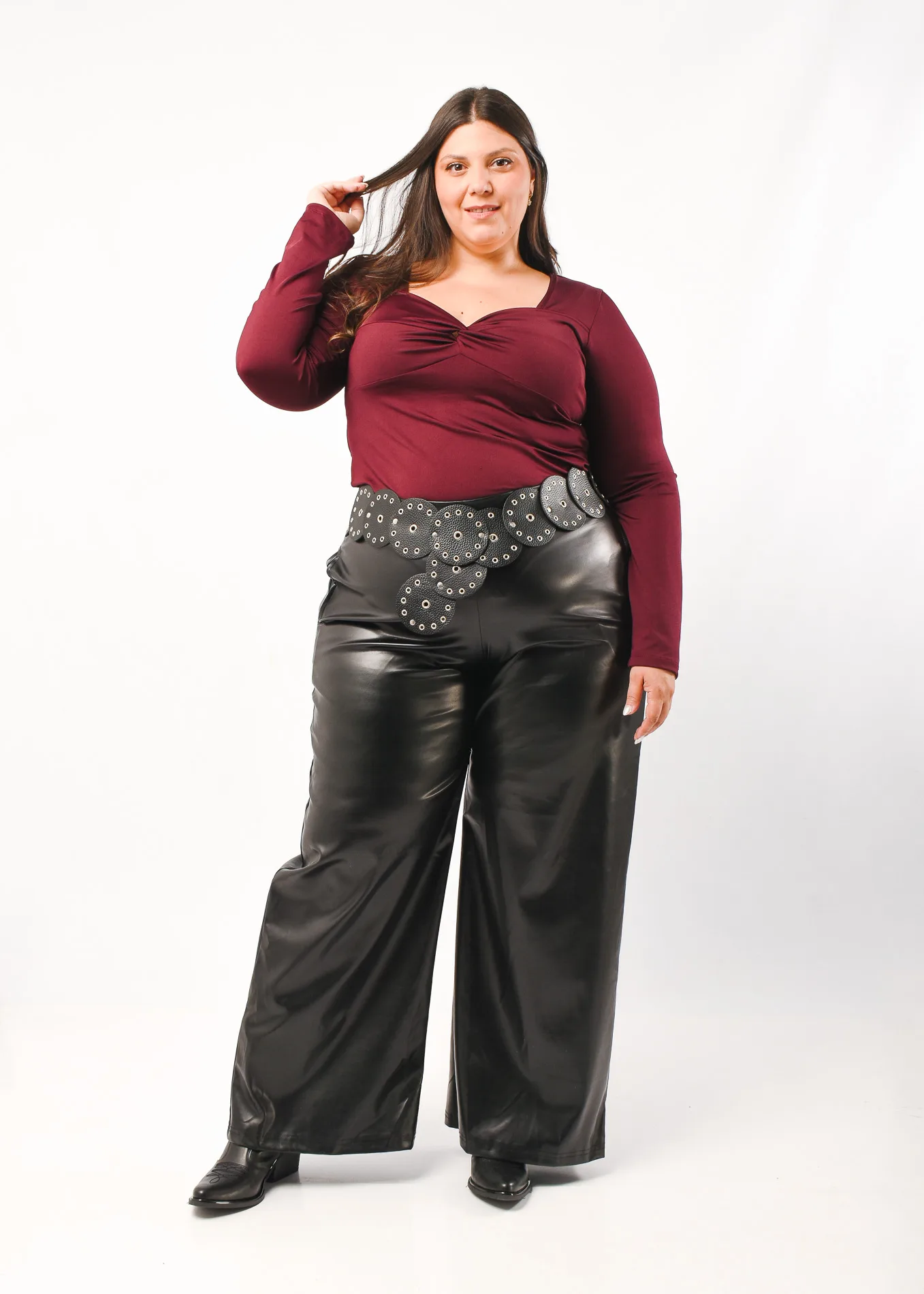 6509 PANTALON WIDE LEG ENGOMADO