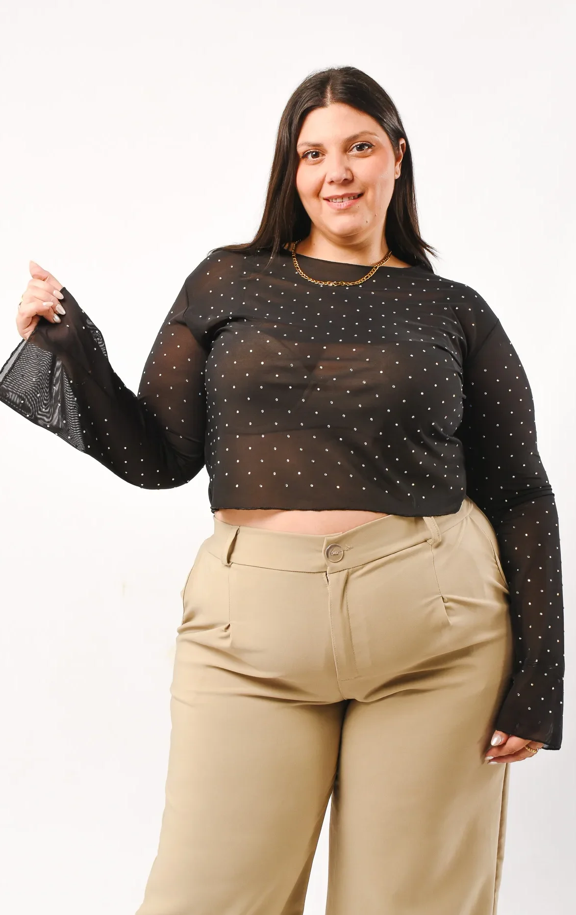 2037 TOP STRASS MANGA OXFORD