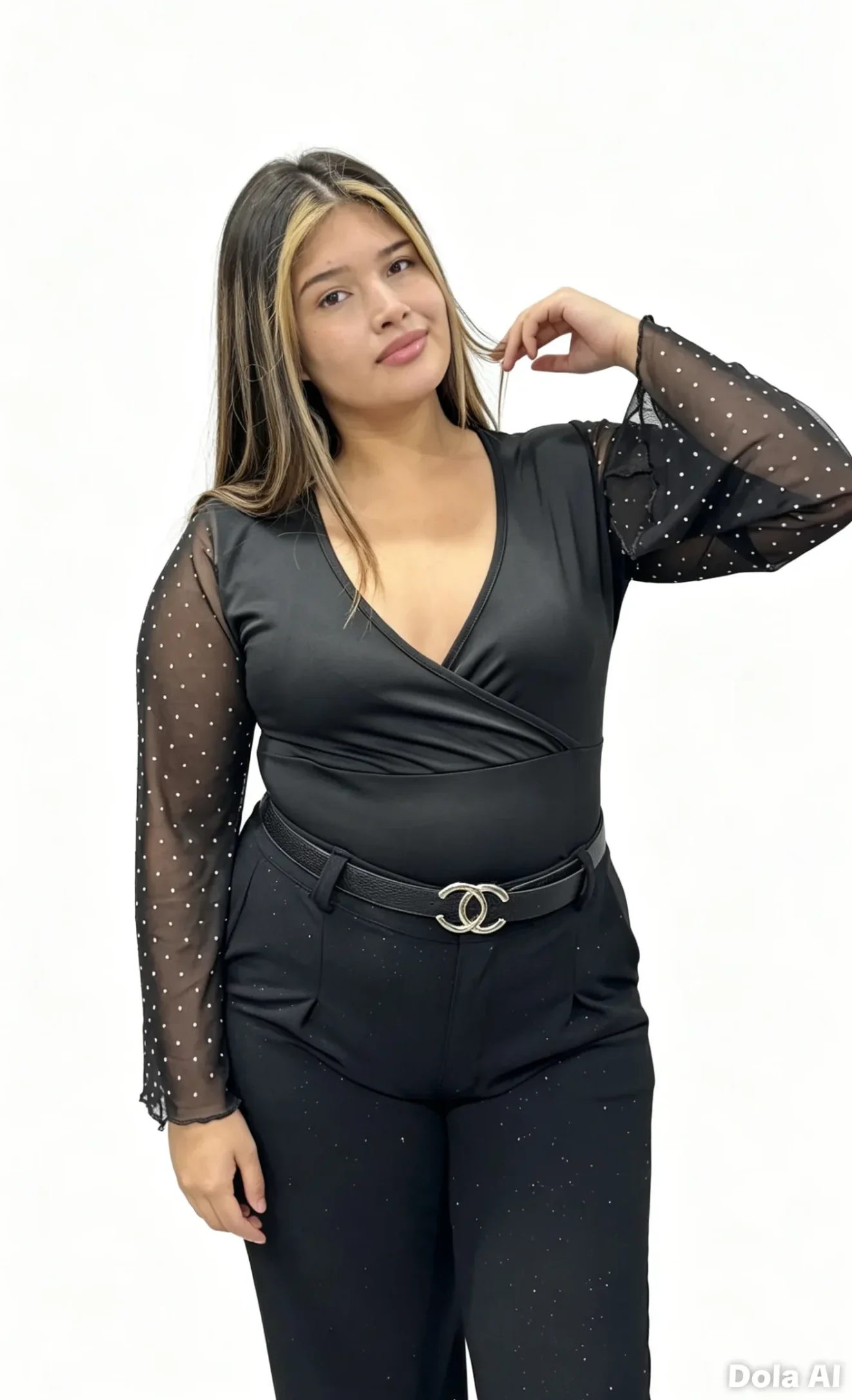 1607 Remera de lycra con Strass