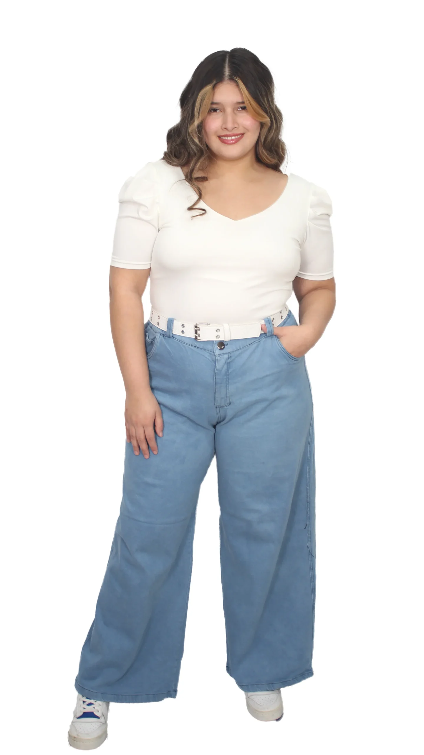 26501 PANTALON JEANS WIDE LEG CON ELASTICO - Imagen 7