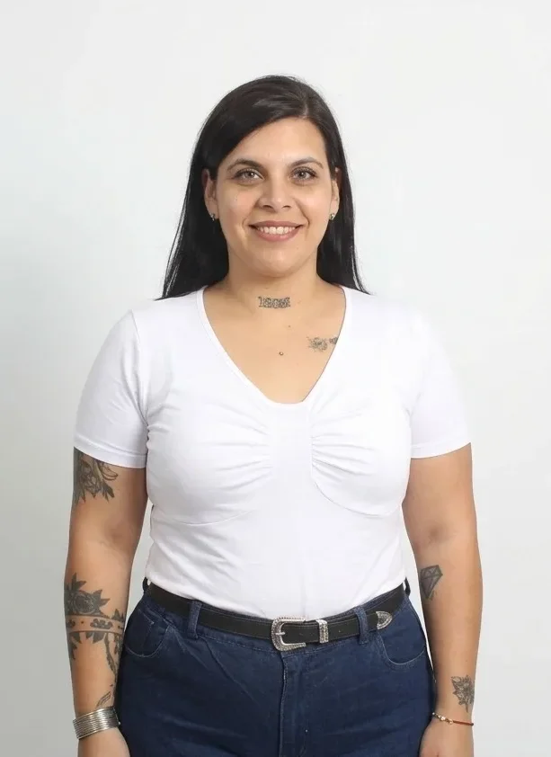 1619 Remera de Modal con frunce